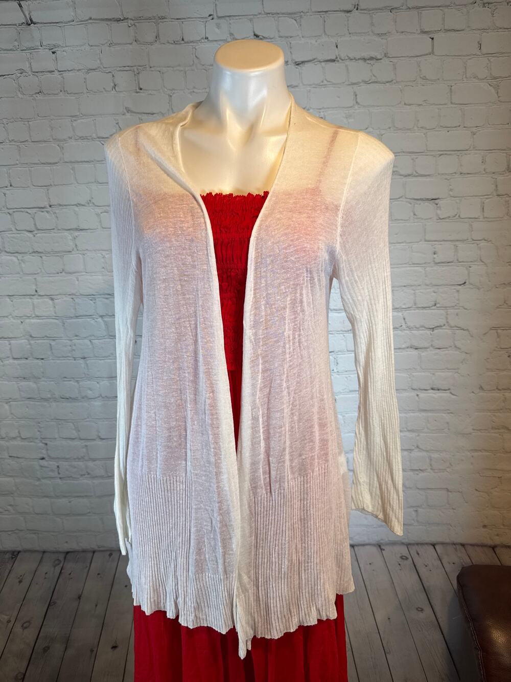 Eileen Fisher Duster. Sheer. Small-Medium. Ivory.